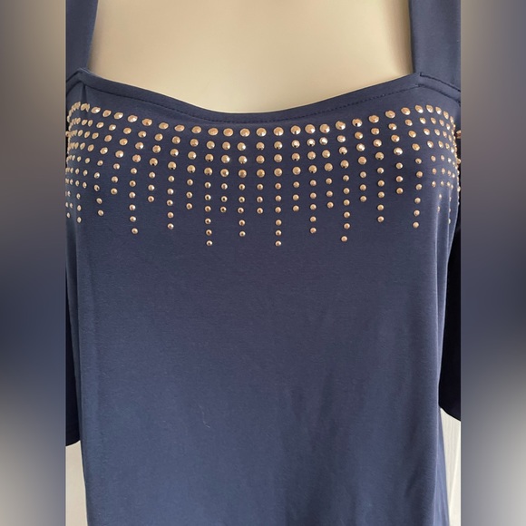 Navy blue embellished shirt - Picture 2 of 4